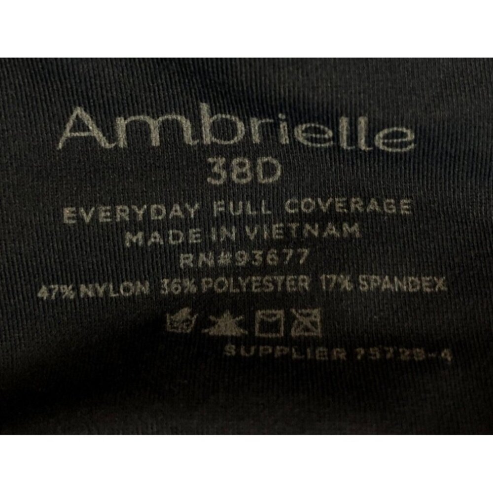 Ambrielle Bra Size 38D Dark Blue Lightly Padded Underwire Back Close Full Covera - Picture 7 of 10